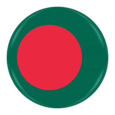 Bangladeşli bayrağı rozeti - bayrak beyaz izole Bangladeş düğmesinin
