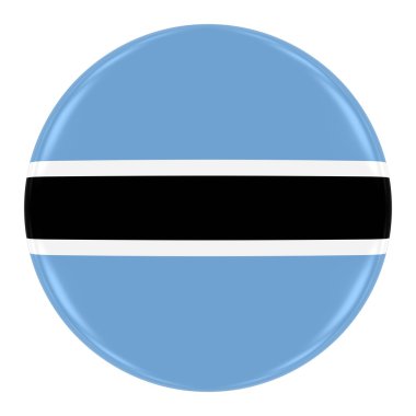 Botswanan bayrağı rozeti - Botsvana düğme üzerinde beyaz izole bayrağı