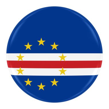 Cabo Verde bayrağı rozeti - bayrak beyaz izole Cape Verde düğmesinin