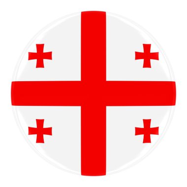 Gürcü bayrağı rozeti - bayrak beyaz izole Gürcistan düğmesinin