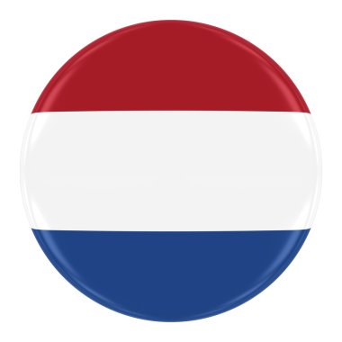 Hollanda bayrağı rozeti - bayrak beyaz izole Hollanda düğmesinin