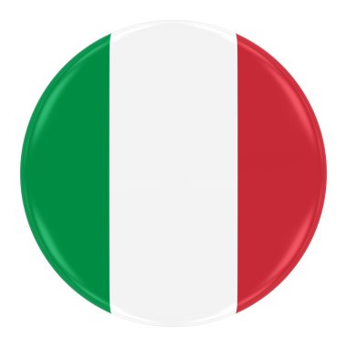 İtalyan bayrağı rozeti - bayrak beyaz izole İtalya düğmesinin