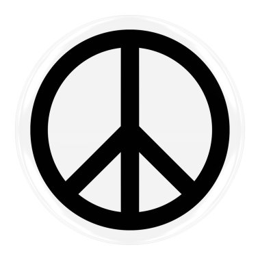Barış sembolü rozet - beyaz izole barış rozeti bayrağı