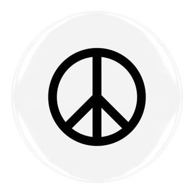 Barış sembolü rozet - beyaz izole barış rozeti bayrağı
