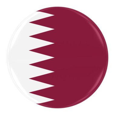 Katar bayrağı rozeti - bayrak beyaz izole Katar düğmesinin