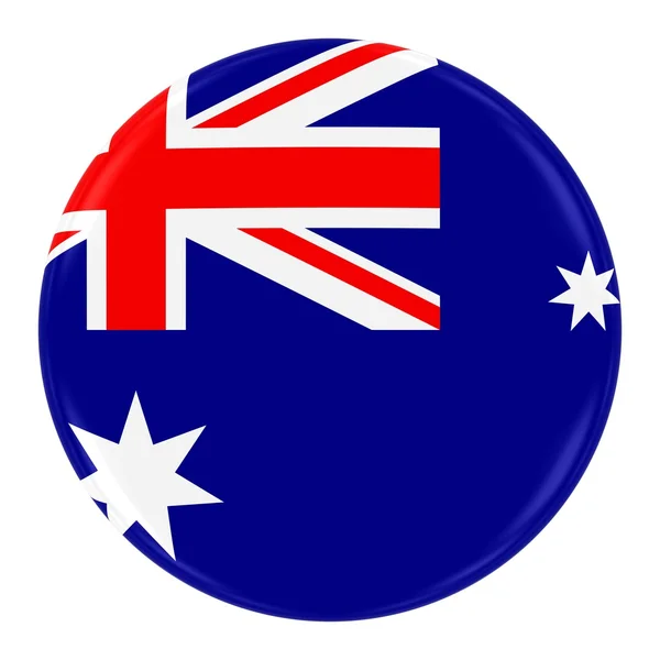 Australische Flagge Abzeichen - australische Flagge Knopf isoliert auf weiß — Stockfoto