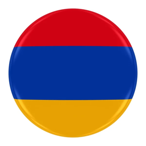 Armenian Flag Badge - Flag of Armenia Button Isolated on White — Stock Photo, Image