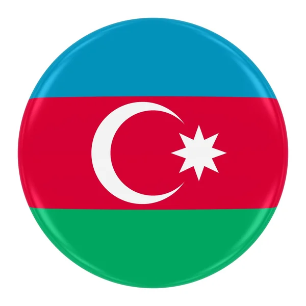 Azerbaijani Flag Badge - Flag of Azerbaijan Button Isolated on White — Stock Photo, Image