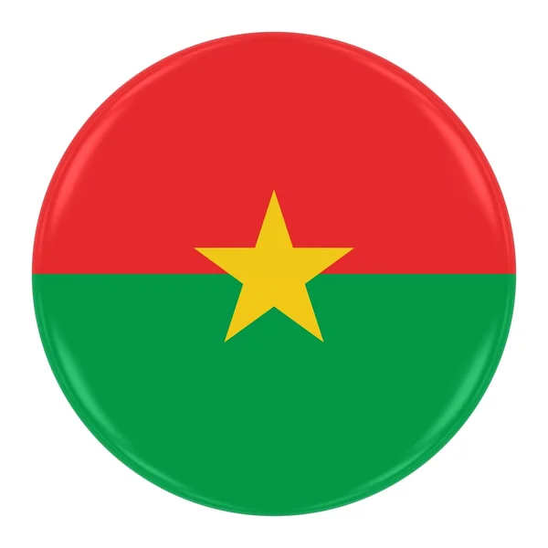 Distintivo da bandeira de Burkinabe - Bandeira do botão Burkina Faso isolado no branco — Fotografia de Stock