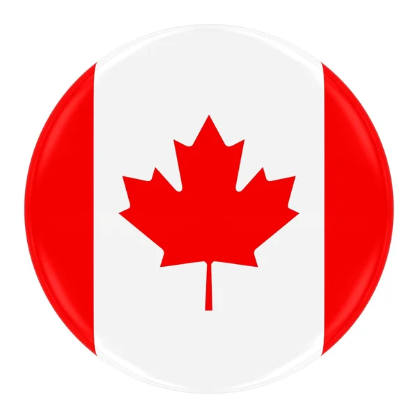 Bandiera canadese - Bandiera del Canada Pulsante isolato su bianco — Foto Stock