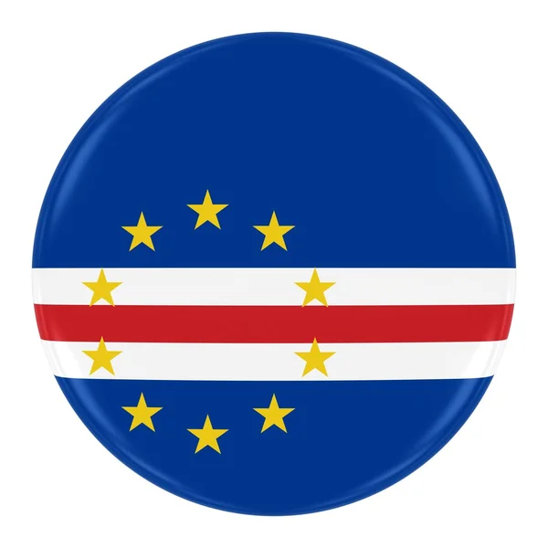 Cabo-foki-szigeteki zászló jelvény - zöld-foki Köztársaság gomb elszigetelt fehér zászlaja — Stock Fotó