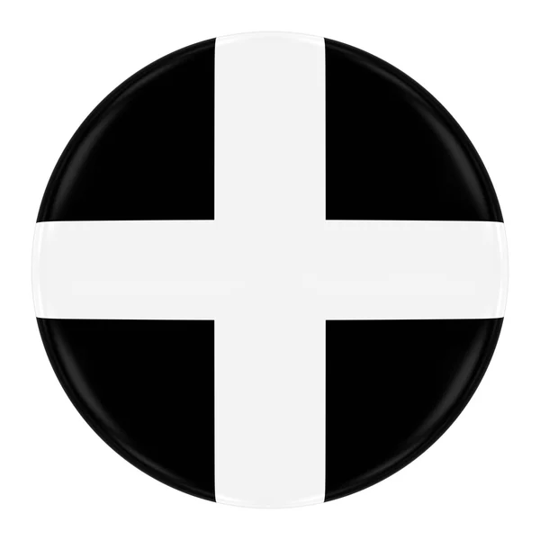 Bandiera Cornish Badge - Bandiera del pulsante della Cornovaglia isolato su bianco — Foto Stock