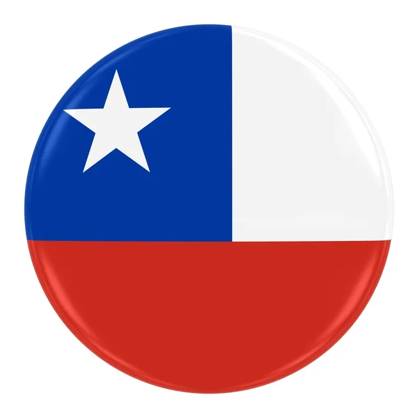 Chilenska flaggan Badge - flagga Chile knappen isolerad på vit — Stockfoto