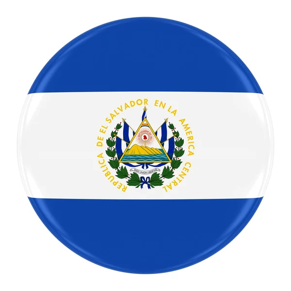 Salvadoran Flag Badge - Flag of El Salvador Button Isolated on White — Stock Photo, Image
