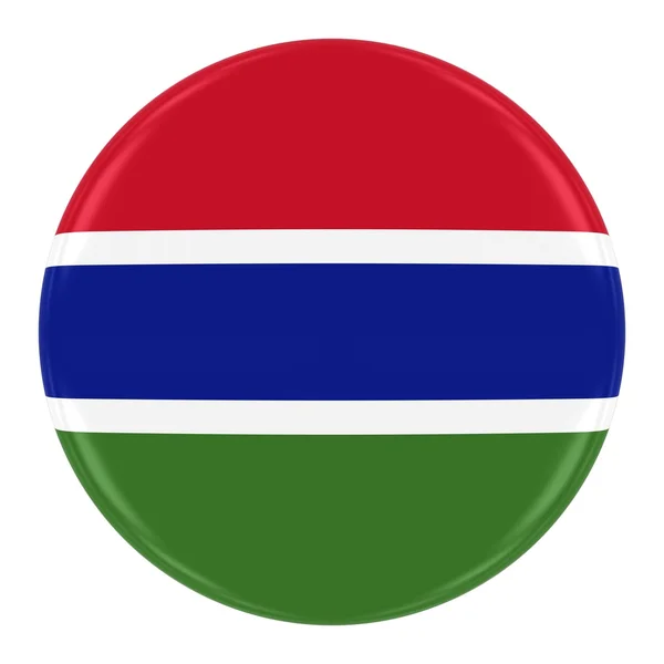 Gambian Flag Badge - Flag of Gambia Button Isolated on White — Stock Photo, Image