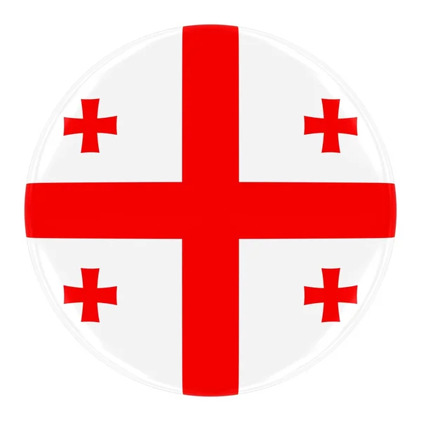格鲁吉亚国旗徽章-格鲁吉亚按钮上白色孤立的旗帜 — 图库照片