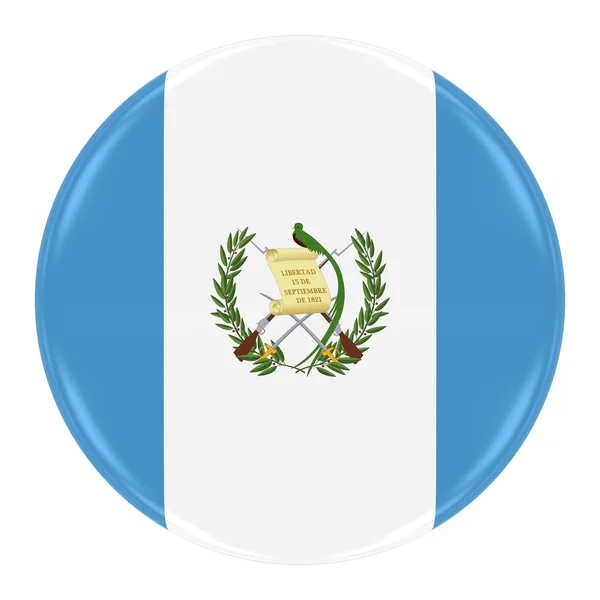 Emblema de bandeira guatemalteca - Bandeira do botão Guatemala isolado no branco — Fotografia de Stock