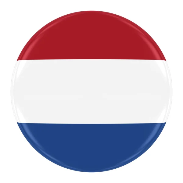 Nederlandse vlag Badge - vlag van de knop van de Nederland geïsoleerd op wit — Stockfoto