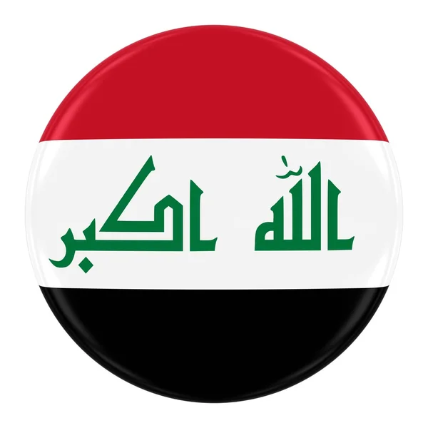 Iraakse vlag Badge - vlag van Irak knop geïsoleerd op wit — Stockfoto