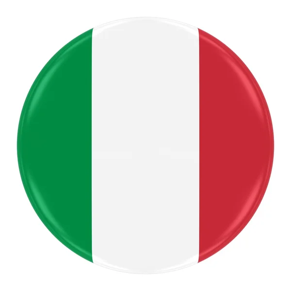 Abzeichen der italienischen Flagge - Flagge der italienischen Taste isoliert auf weiß — Stockfoto