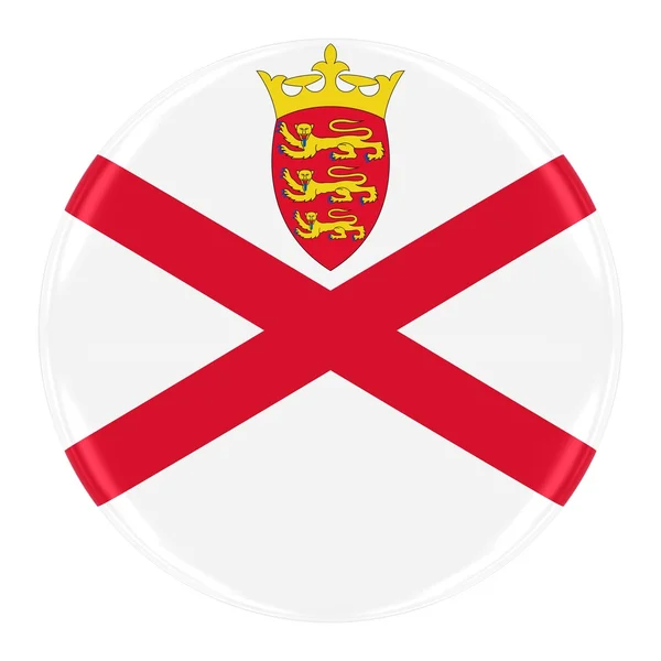 Distintivo da bandeira de Jersey - Bandeira do botão Jersey isolado no branco — Fotografia de Stock