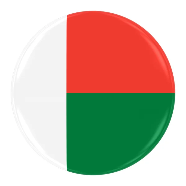 Madagascan flag badge - Fahne von madagascar button isoliert auf weiß — Stockfoto