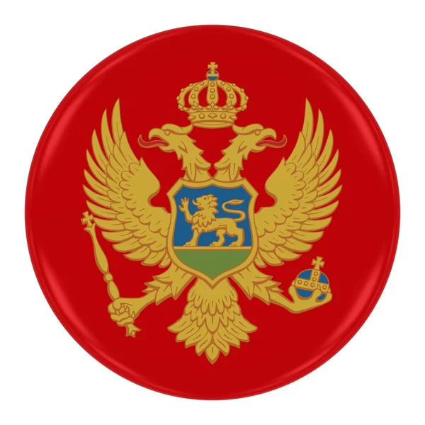 Montenegrin Flag Badge - flag Montenegro knap isoleret på hvid - Stock-foto