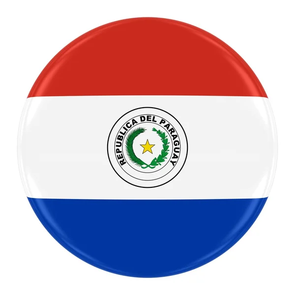 Distintivo Bandiera Paraguaiana - Pulsante Bandiera del Paraguay isolato su Bianco — Foto Stock