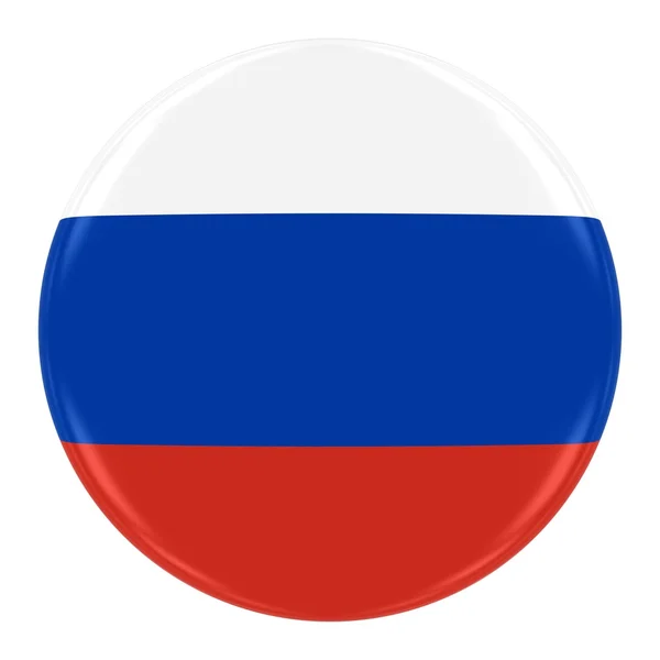 Russische Flagge Abzeichen - Flagge von Russland Taste isoliert auf weiß — Stockfoto