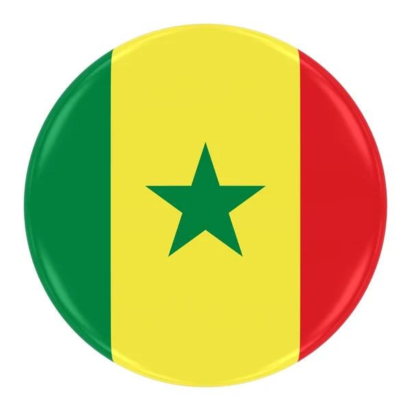 Abzeichen der senegalesischen Flagge - senegalesische Flagge isoliert auf weißem Grund — Stockfoto