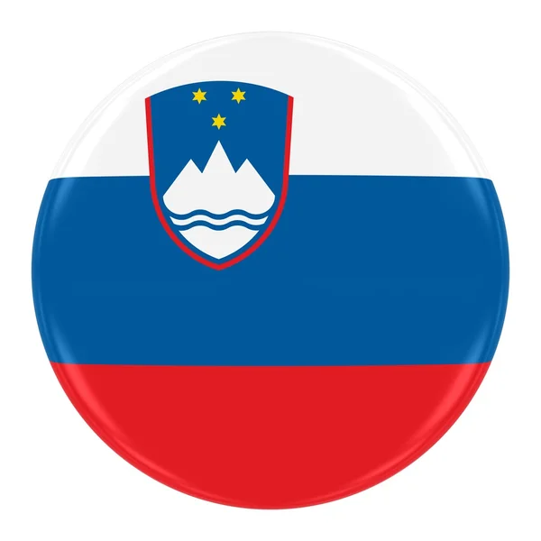 スロベニア国旗バッジ - スロベニアのボタンが白で隔離の旗 — ストック写真