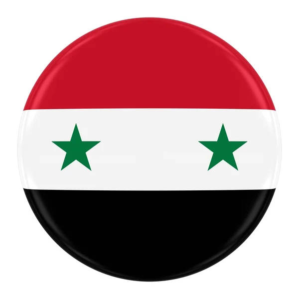 Syrian government flag badge - Fahne der syria button isoliert auf weiß — Stockfoto