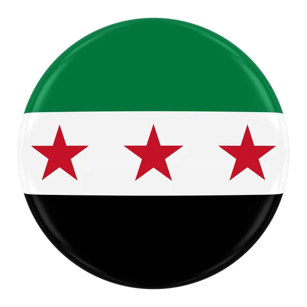 Syrian Opposition Flag Badge - Flag of the Syria Button Isolated on White — Stock Photo, Image