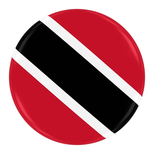 Trinidadian and Tobagonian Flag Badge - Flag of Trinidad and Tobago Button Isolated on White — Stock Photo, Image