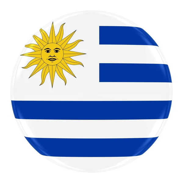 Uruguayan Flag Badge - Flag of Uruguay Button Isolated on White — Stockfoto