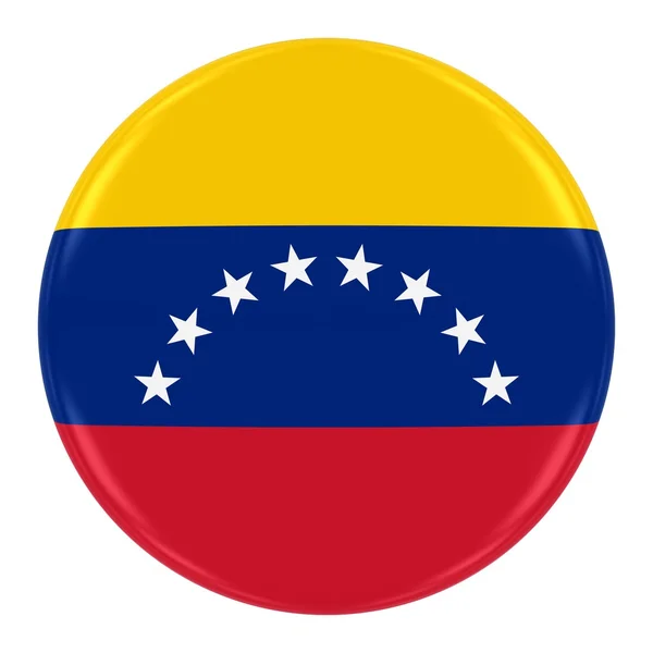 Venezuelan Flag Badge - Flag of Venezuela Button Isolated on White — Stockfoto