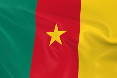 Waving Flag of Cameroon - 3D Render of the Cameroonian Flag with Silky Texture