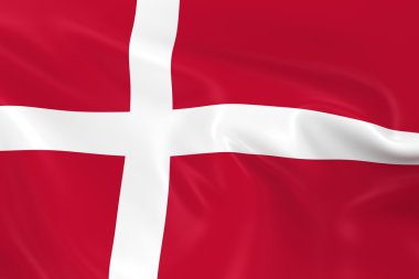 Waving Flag of Denmark - 3D Render of the Danish Flag with Silky Texture