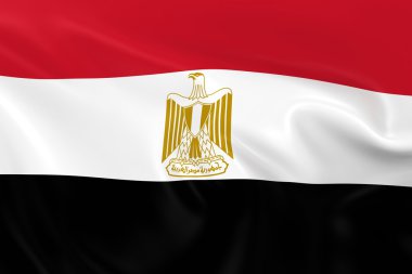 Waving Flag of Egypt - 3D Render of the Egyptian Flag with Silky Texture