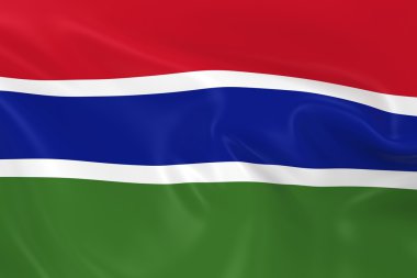 Waving Flag of Gambia - 3D Render of the Gambian Flag with Silky Texture