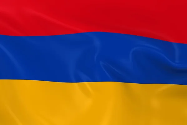 Flagge von Armenien schwenkend - 3D-Darstellung der armenischen Flagge mit seidiger Textur — Stockfoto