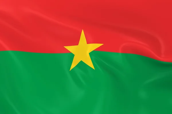 Bandera ondeante de Burkina Faso - Renderizado 3D de la bandera burkinesa con textura sedosa —  Fotos de Stock