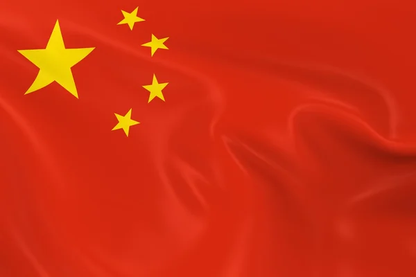 Waving Flag of China - 3D Render of the Chinese Flag with Silky Texture