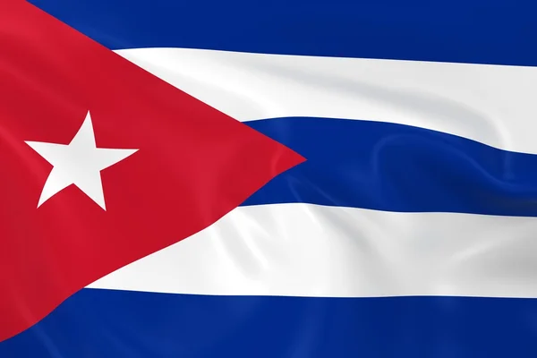 Flagge Kubas schwenken - 3D-Darstellung der kubanischen Flagge mit seidiger Textur — Stockfoto