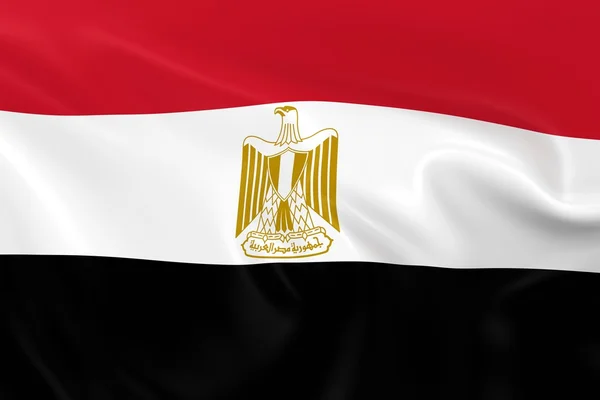 Flagge Ägyptens schwenkend - 3D-Darstellung der ägyptischen Flagge mit seidiger Textur — Stockfoto