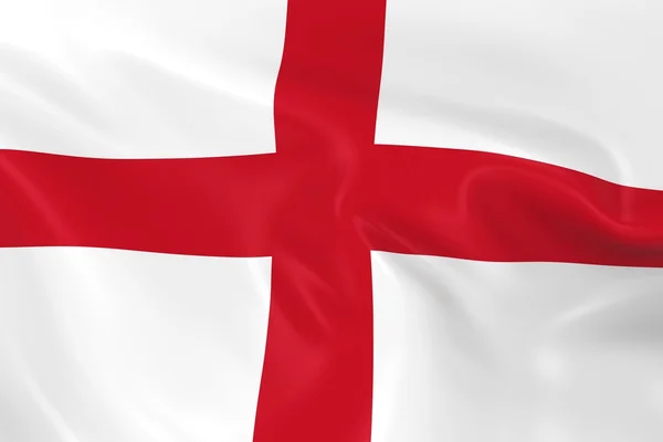 Bandeira ondulante da Inglaterra - Renderização 3D da Bandeira Inglesa com Textura Silky — Fotografia de Stock