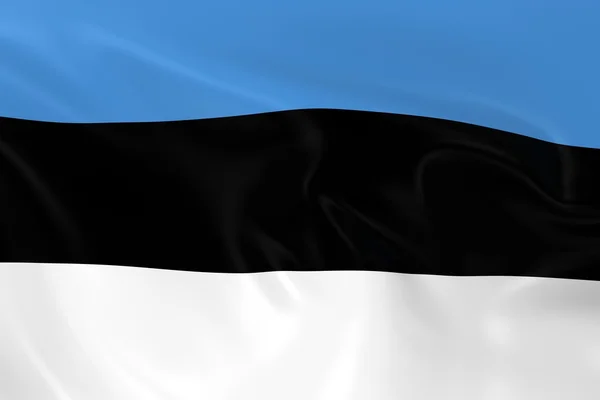 Waving Flag of Estonia - 3D Render of the Estonian Flag with Silky Texture — Stok fotoğraf