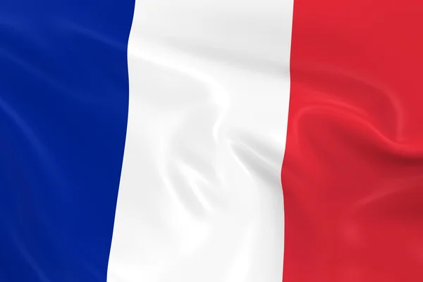 Waving Flag of France - 3D Render of the French Flag with Silky Texture — ストック写真