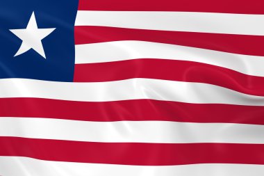 Waving Flag of Liberia - 3D Render of the Liberian Flag with Silky Texture