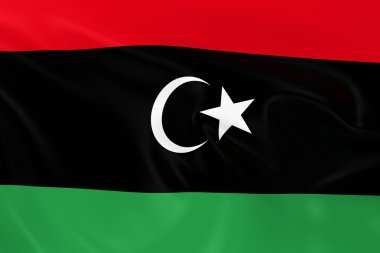 Waving Flag of Libya - 3D Render of the Libyan Flag with Silky Texture